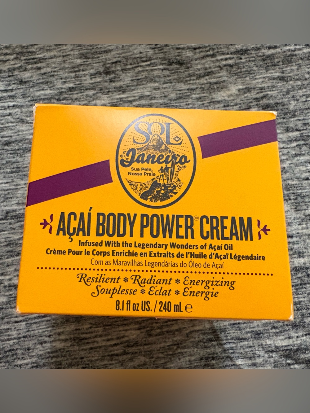Sol de Janeiro Acai Body Power Cream - Bright Orange & Purple Accents -Full Size